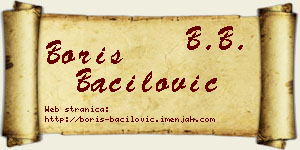 Boris Bačilović vizit kartica